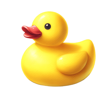 AI generated A bright yellow rubber duck toy. png
