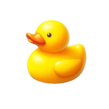 AI generated A bright yellow rubber duck toy. png