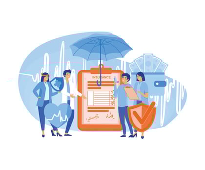 Health insurance concept for landing page, banner, web design, business. flat vector modern illustration