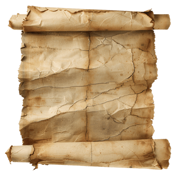 AI generated Parchment scroll isolated on transparent background png
