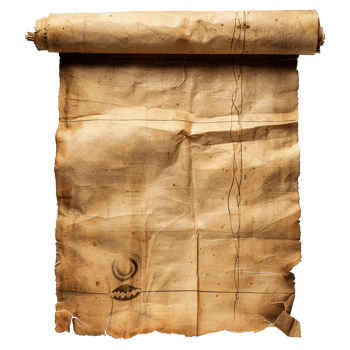 AI generated Parchment scroll isolated on transparent background png