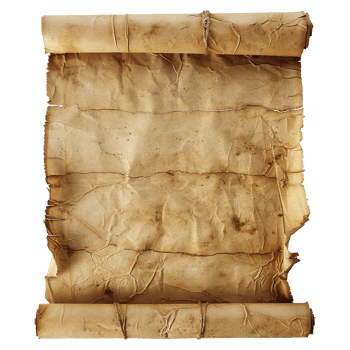 AI generated Parchment scroll isolated on transparent background png