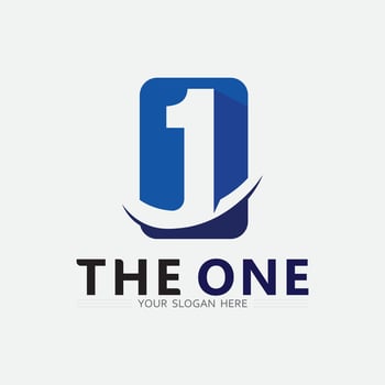 Number one logo and Vector Number design Stock Images Illustration