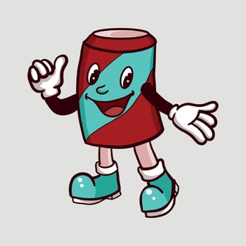 Can of soda mascot smile thumbs up vector