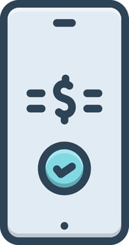 Vector color icon for receiving