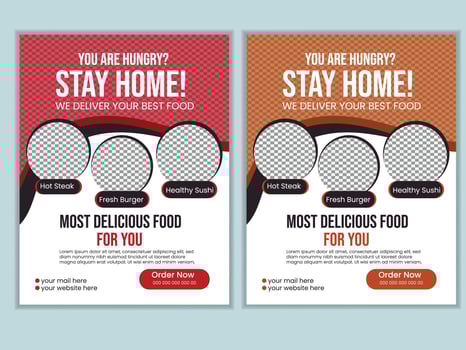 Food Flyer Design Template. vector