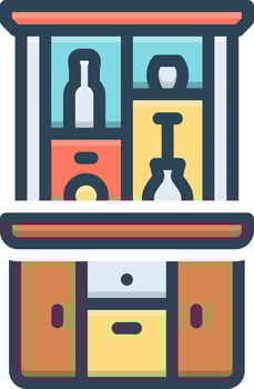 Vector color icon for cabinet