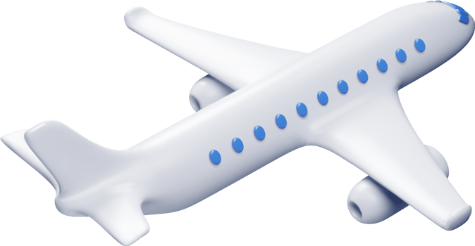 3D White Realistic Airplane png