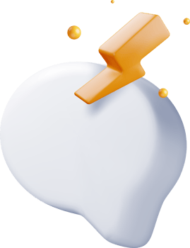 3D White Blank Speech Bubble with Lightning png