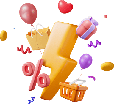 3D Flash Sale Shopping Concept png