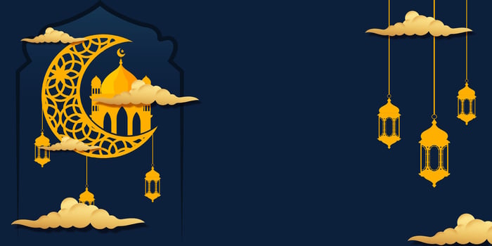 Ramadan Kareem moon mosque Arabic calligraphy, template for banner, invitation, poster, card for the celebration of Muslim community festival vector