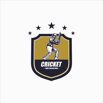 Cricket Logo or football club sign Badge. Cricket logo with shield background vector design