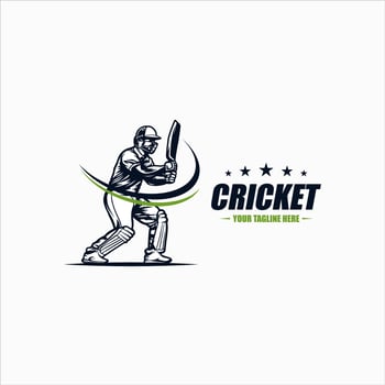 Cricket player, Playing cricket logo design vector. Icon Symbol. Template Illustration vector