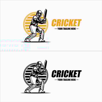 Cricket logo championship with Player illustration vector