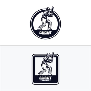 Cricket logo championship with Player illustration vector