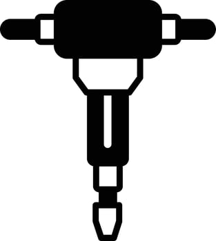 Jackhammer glyph and line vector illustration