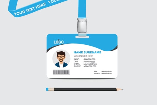 ID card template. Medical identity badge vector
