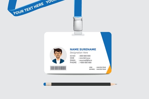 ID card template. Medical identity badge vector