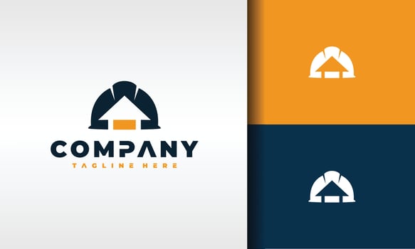 warehouse construction helmet logo vector