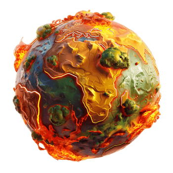 AI generated 3D Earth Globe with Melting Icecaps Illustration png