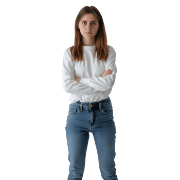 AI generated Young Businesswoman Standing With Crossed Arms and Smiling on Transparent background - Ai Generated png