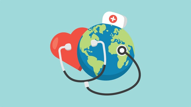 World Health Day with vector earth