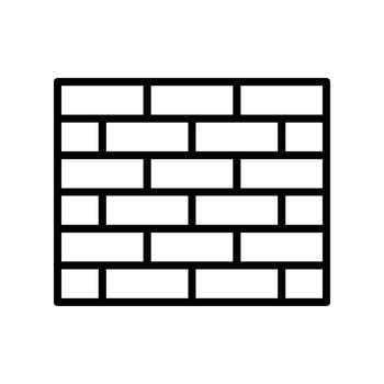 Brick wall Line Icon Design vector