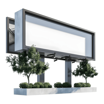 AI generated Empty Billboard on the Road on Transparent background - Ai Generated png