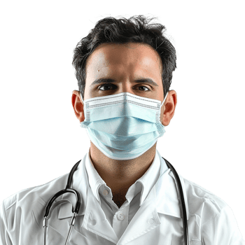 AI generated Doctor wear face mask png isolated on transparent background