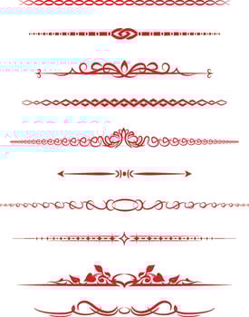 Vector set of calligraphic design elements and page decor