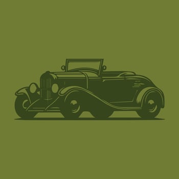 Vintage Racer Hot Rod Car Vector Illustration