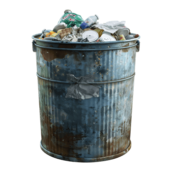 AI generated Garbage Basket Full of Garbage on Transparent background - Ai Generated png