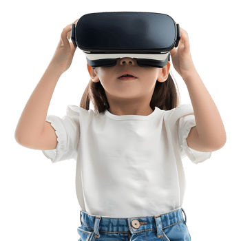 AI generated Young Woman Wearing Virtual Realty Glasses on Transparent background - Ai Generated png