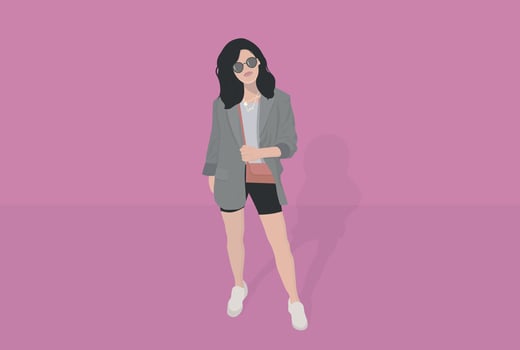 Stock flat graphic contemporary aesthetic fashion illustration vector