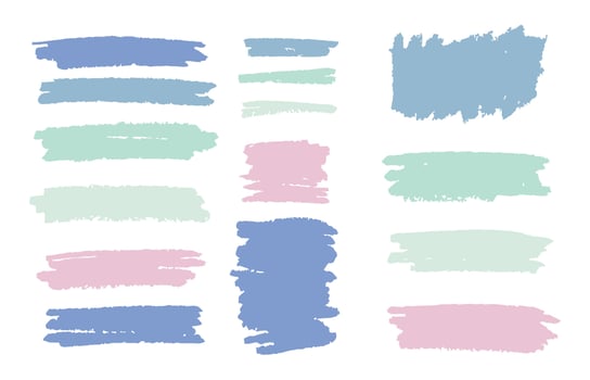 Oil Pastel Stroke color 4 cute on a white background, vector illustration.