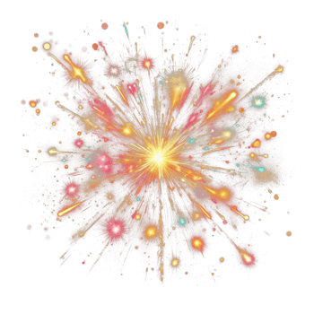 AI generated firework isolate PNG transparent background