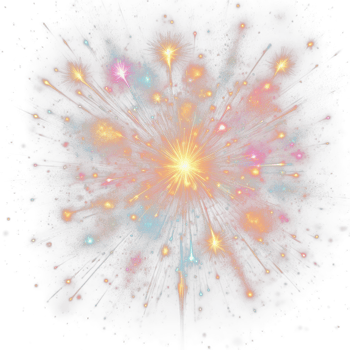 AI generated firework isolate PNG transparent background