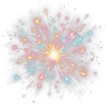 AI generated firework isolate PNG transparent background