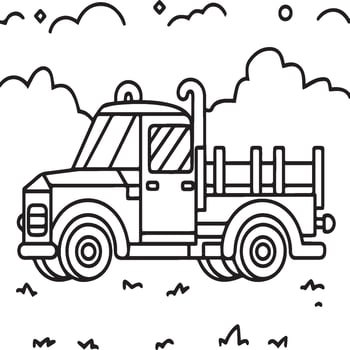 Truck coloring pages for coloring  book. Vehicles coloring pages. Vehicles outline vector
