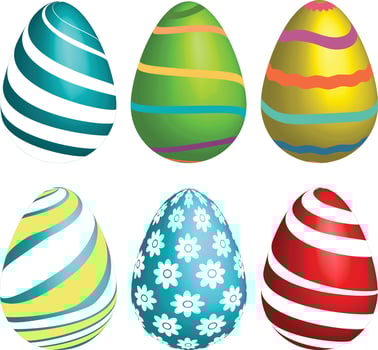 Colorful Easter Eggs with Decorative Design vector