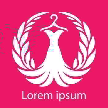 Female fashion logo or dress logo for business and social media posts vector