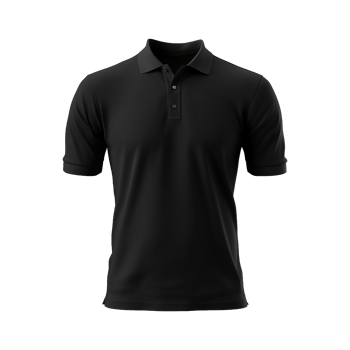 AI generated Short sleeves black polo t-shirt isolated on transparent background png