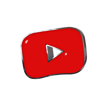 Youtube kids 3d logo with a red play button png