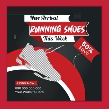 shoes social media post design. vector
