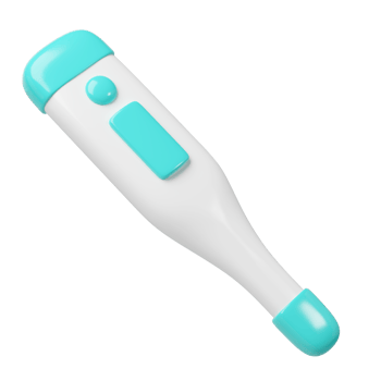 3d medical electronic thermometer icon. Rendering illustration of medicine diagnostic instrument to temperature measurement. Cute cartoon design. Healthcare tool png