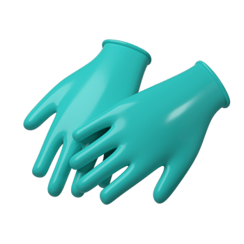 Medical latex gloves icon. Details turquoise 3d Rendering illustration Healthcare tool png