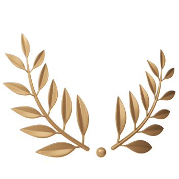 3d rendering golden laurel wreath. Trophy, award, champion victory concept png