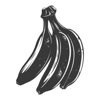AI generated Silhouette Banana Fruit black color only png