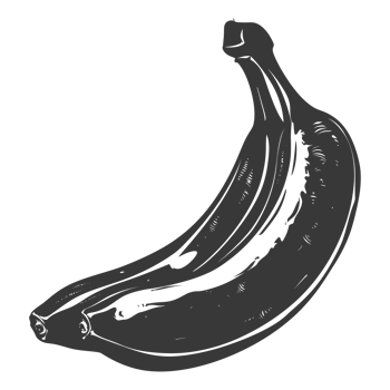 AI generated Silhouette Banana Fruit black color only png