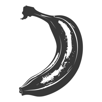 AI generated Silhouette Banana Fruit black color only png